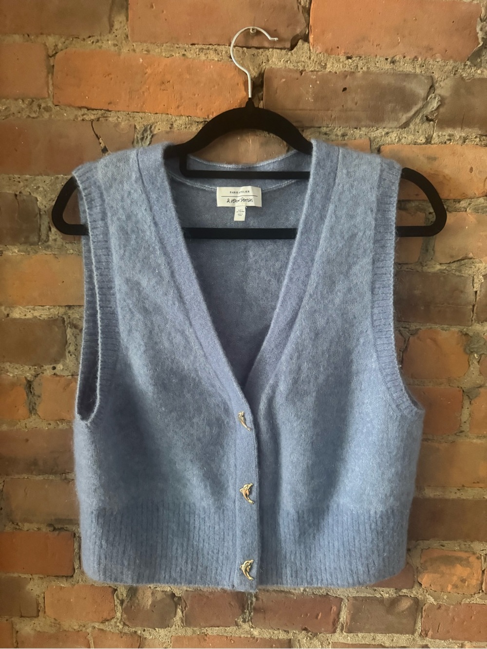 & Other Stories Light Blue Wool Vest — Size Small